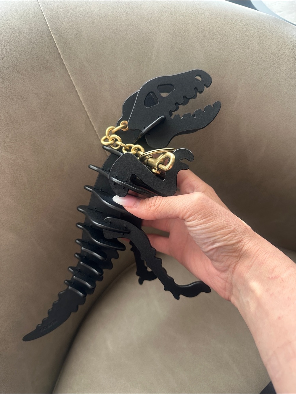 Black T-Rex Rexy COACH key chain xl size